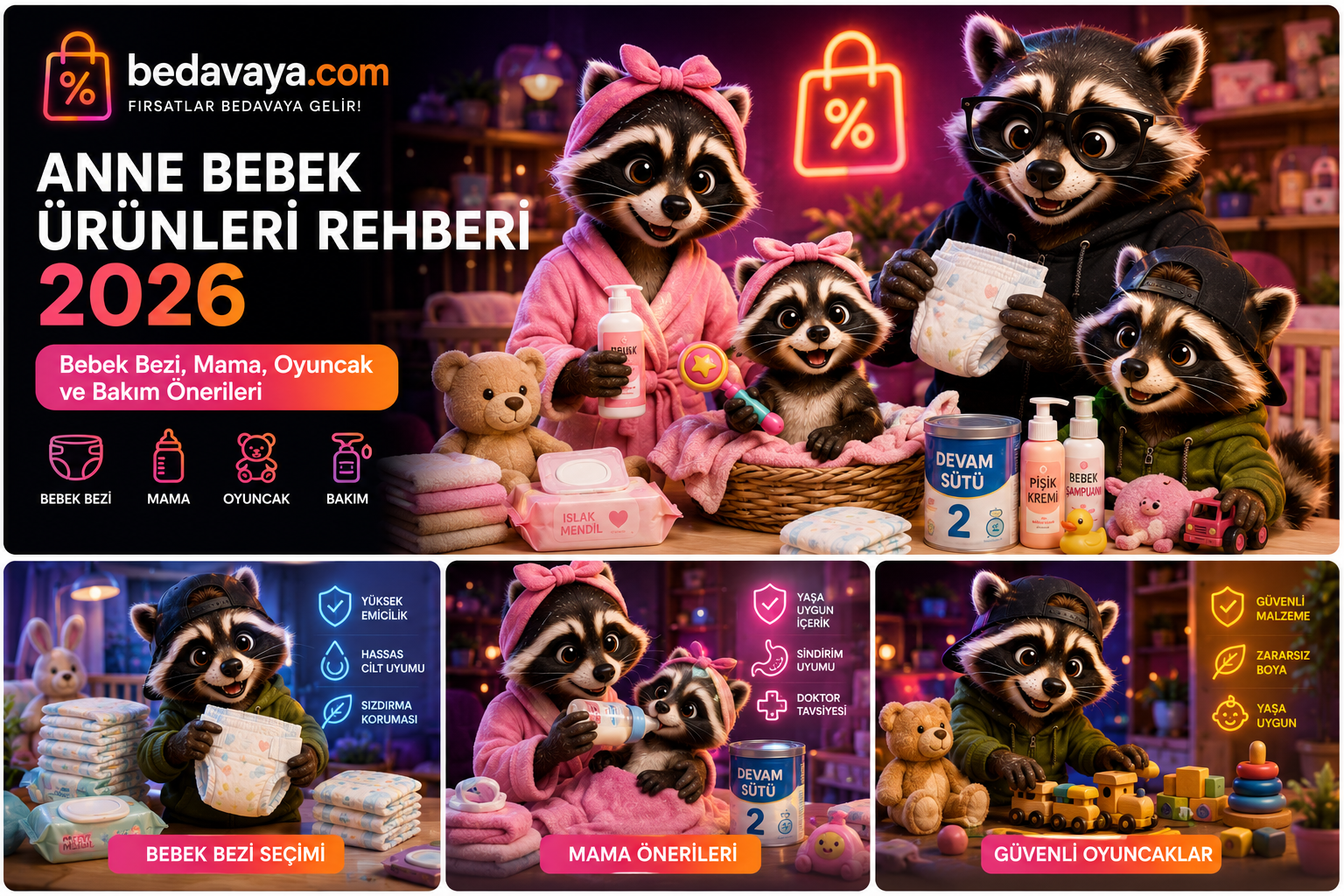 Anne Bebek Ürünleri Rehberi 2026: Bebek Bezi, Mama, Oyuncak ve Bakım Önerileri